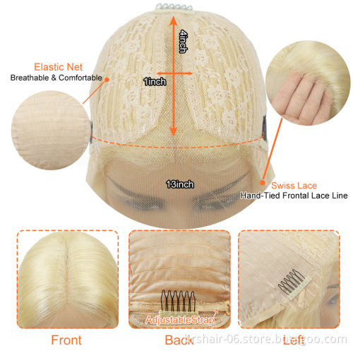 Wholesale 613 middle part lace frontal wig Indian Silk straight 13x4 lace wig  Raw Virgin Cuticle Aligned indian Human Hair wig